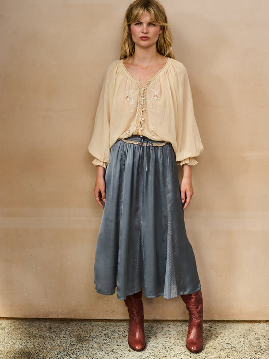 Enid Skirt - Slate Blue