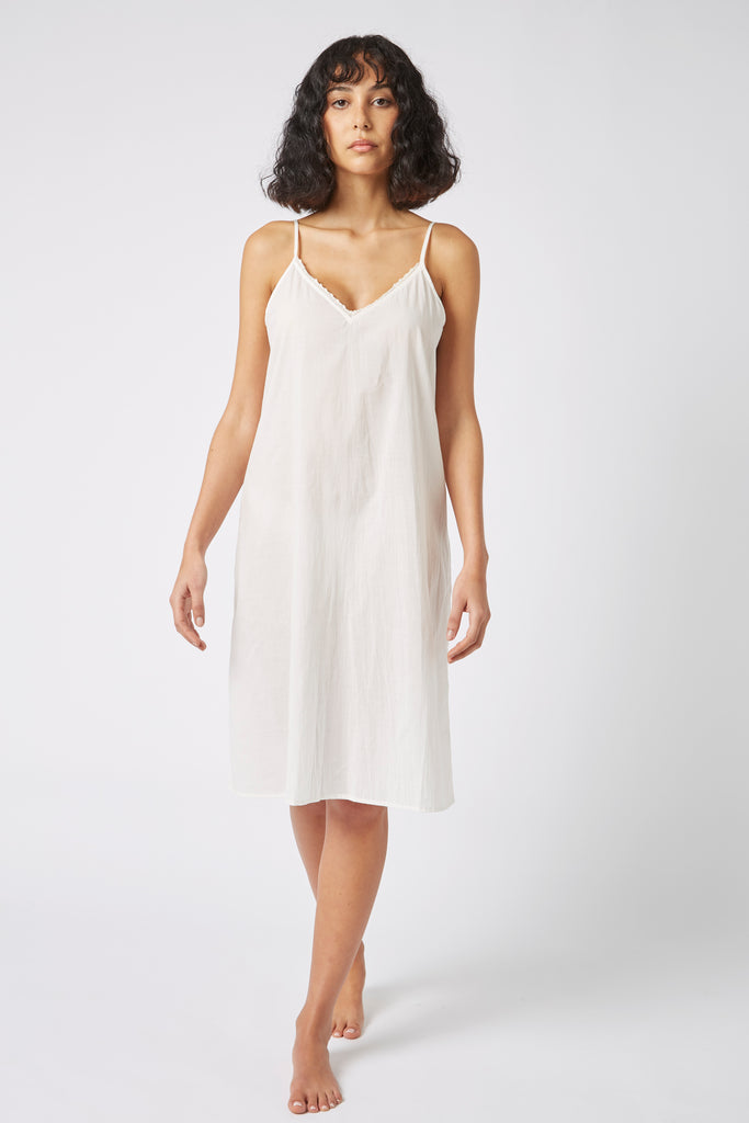 Long cotton hotsell slip dress