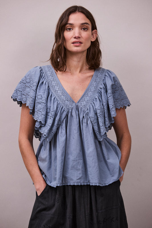 Camelia Top Cornflower Blue