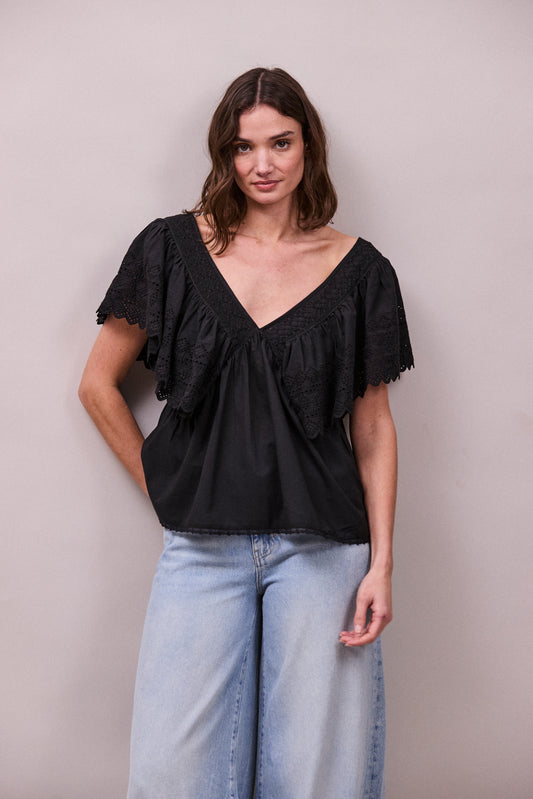 Camelia Top Black