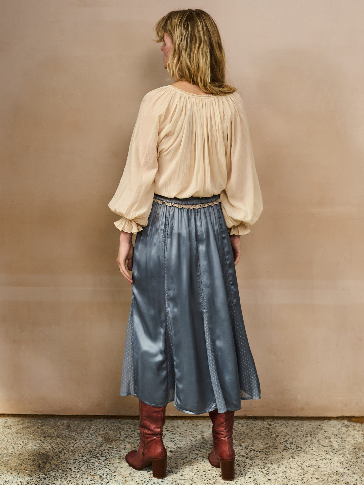 Enid Skirt - Slate Blue