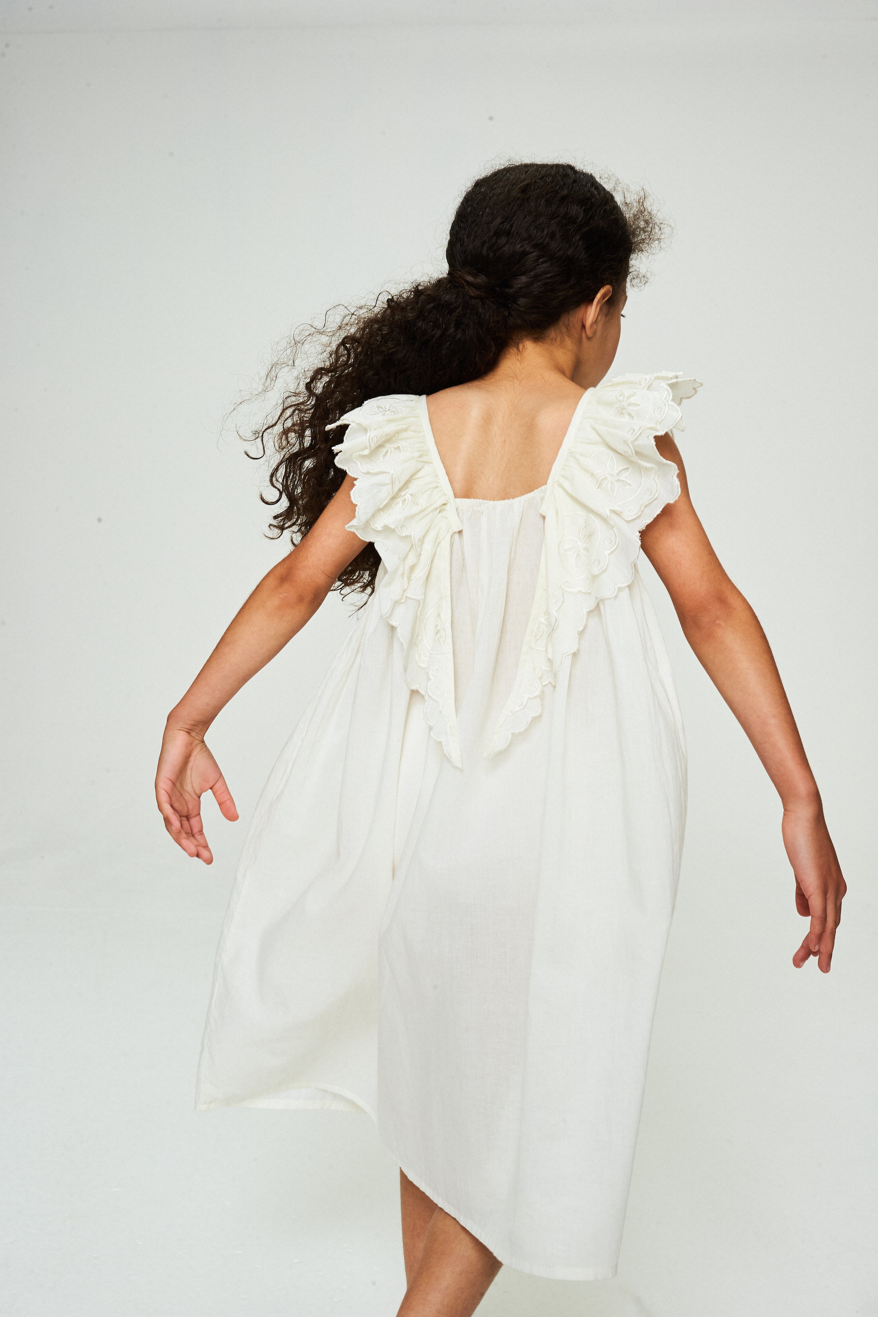 ワンピース FAUNE Embroidered Wren 2-4 vintage white Embroidered Wren – F A U N E